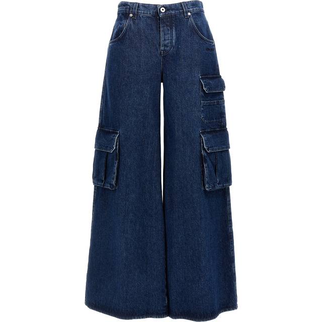 Off-White Women's Wide Cargo Denim Jeans in Blue | Size 26 | OWYB019F24DEN001 Color 4600 (26)
