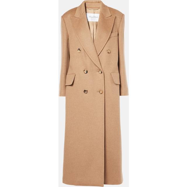 Max Mara, Double-Breasted Coats, female, Brown, XS, Camel Brown Double Breasted Coat