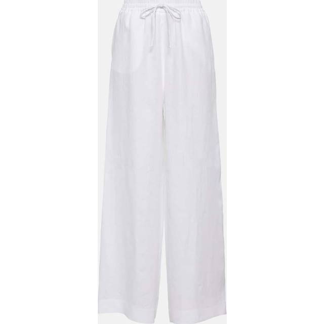 Loro Piana High-rise wide-leg linen pants - white (UK 12)