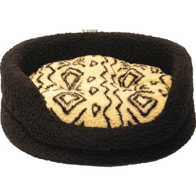 Danish Design Geometric Fleece Pet Bed - Beige (25cm H x 43cm W x 61cm D)