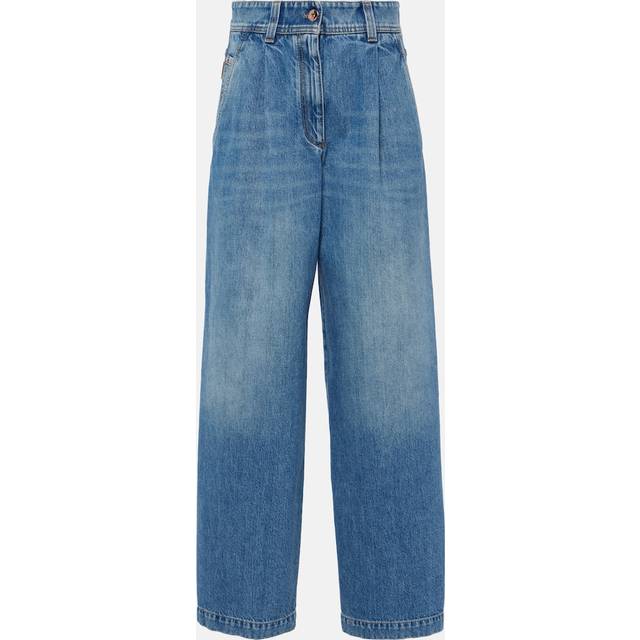 Brunello Cucinelli Pleated high-rise wide-leg jeans - blue (UK 12)