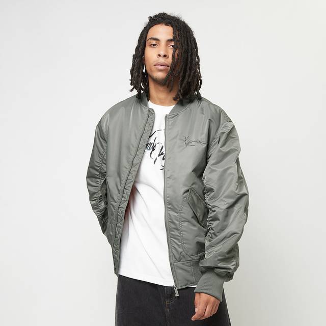 Jacket Karl Kani Small Signature Distressed Bomber Jacket Anthracite L (L)
