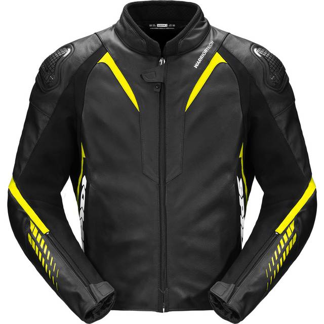 Spidi NKD-1, leather/textile jacket , color: Black/Neon-Yellow , size: 48