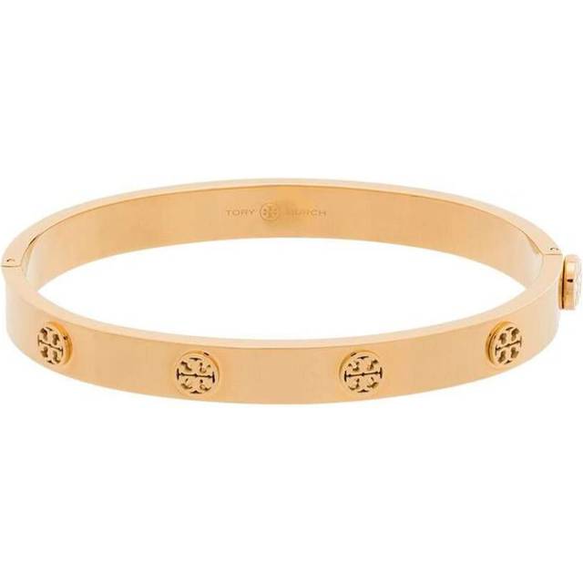Tory Burch - Miller hinge stud bangle - women - Brass - L - Gold