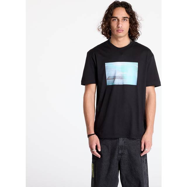 T-shirt Calvin Klein Jeans Basketball Court Graphic Tee Black L