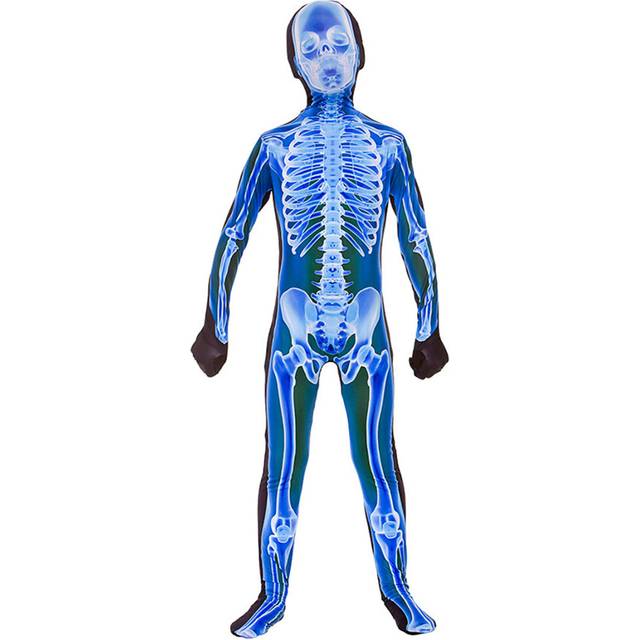 Childs X- Ray Skinz Skeleton Body Suit Fancy Dress Costume - XL