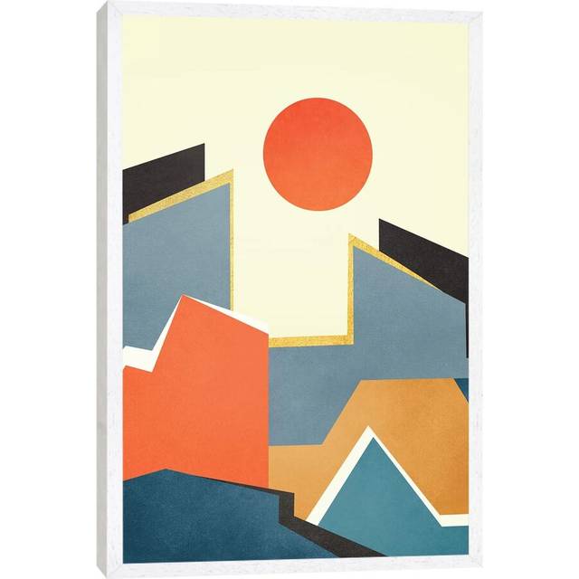 Abstract Architecture III by Marco Gonzalez - Graphic Art Print on Canvas - White Framed (152.4cm H x 101.6cm W x 3.81cm D)