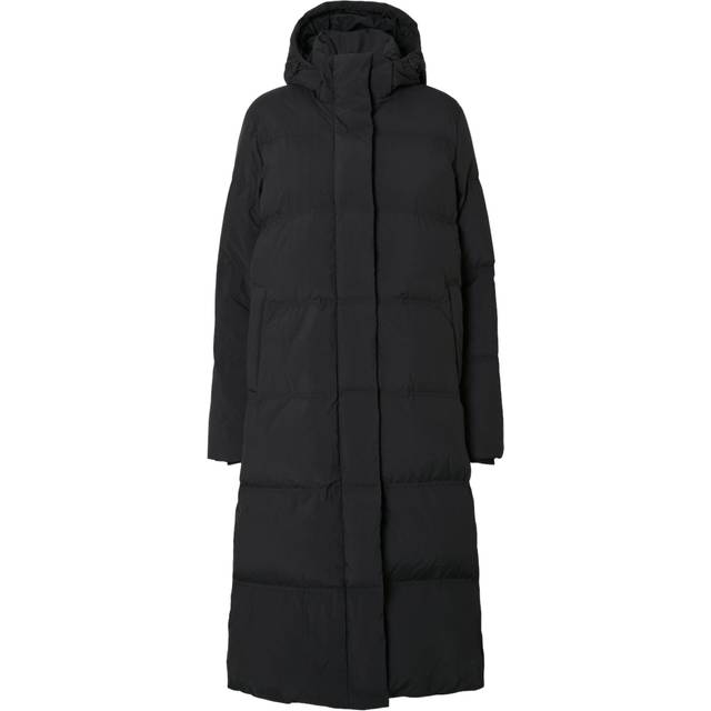 SELECTED FEMME kvinnlig buffertkappa lång, svart, 40