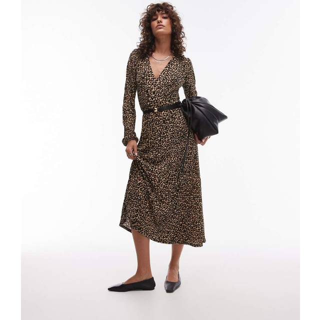 MANGO Leopard Gown Dam Maxiklänningar Stl. XS - Från Magasin - Brown (XS)