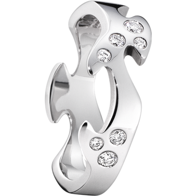 FUSION mittenring (stl. 60), Georg Jensen, 18 k vitt guld