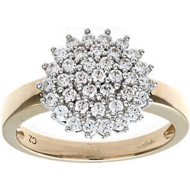 (L) Jewelco London 9ct Yellow Gold 0.50ct Diamond Cluster Ring - PR0AXL2307YDIA