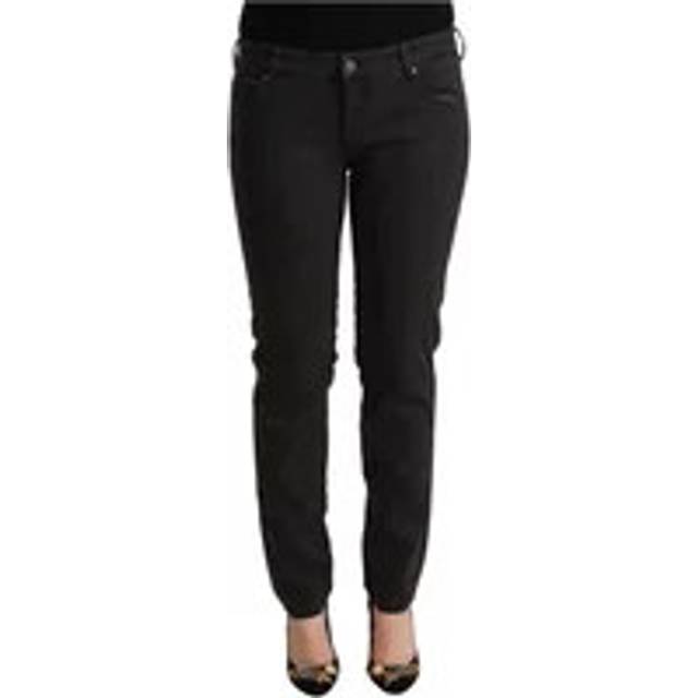 Ermanno Scervino, Jeans, Dam, W29, Bomull, Chic Svarta Låg Midja Stuprörsjeans - black (W29)