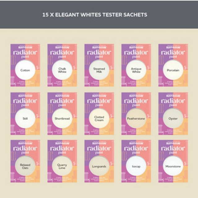 Radiator Paint Samples - Elegant Whites Tester Box -