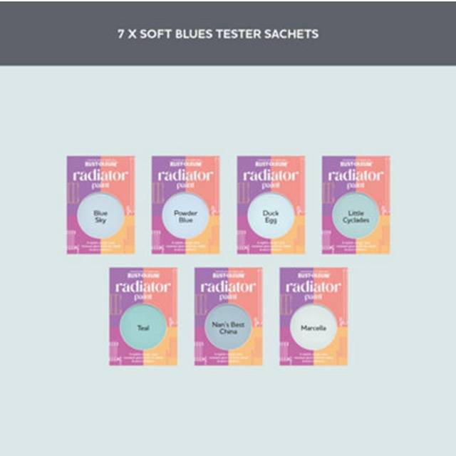 Radiator Paint Samples - Soft Blues Tester Box -