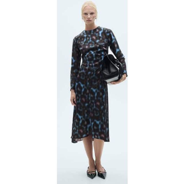 MANGO Dress. - Bimba Dam Midiklänningar Stl. XS Från Magasin - Medium Blue (XS)