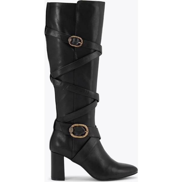 Kurt Geiger Women's Knee Boot Black Leather Mayfair