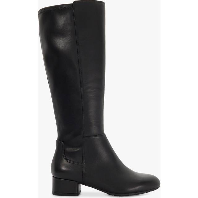 Dune London Tayla Wide Fit Leather  Knee High Boots, Black