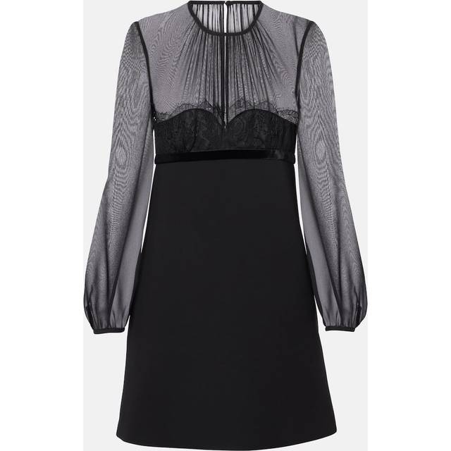 Max Mara Studio, Klänning, Dam, S, Svart sidenklänning med puffärmar - black (S)