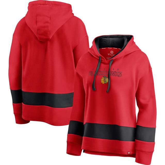 Women's Fanatics Red/Black Chicago Blackhawks Colors of Pride Colorblock Pullover Hoodie