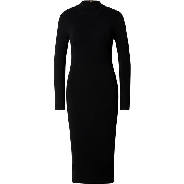 MK Stretch Wool Blend Mock Neck Dress - Black - Michael Kors