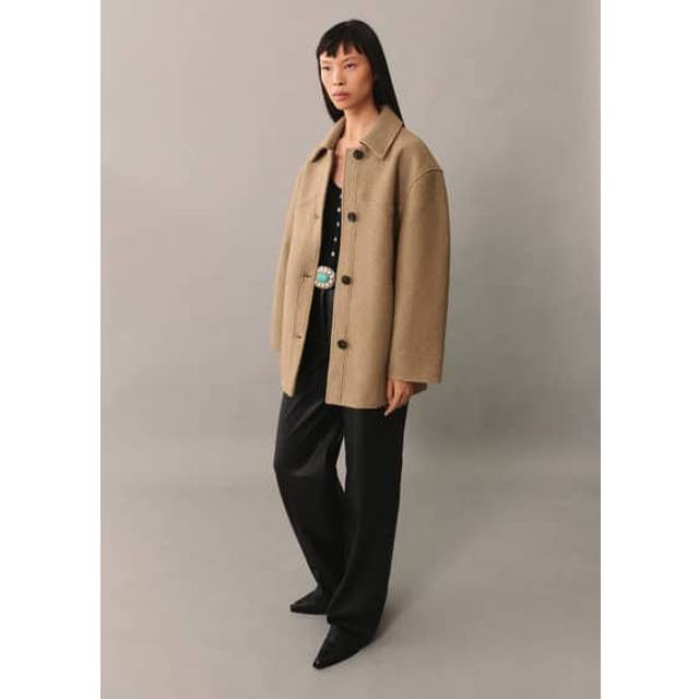 Mango Country Wool Blend Coat, Brown
