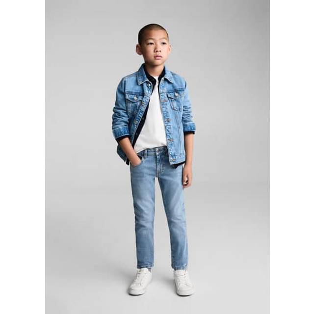 Mango Kids' Denim Skinny Jeans, Open Blue
