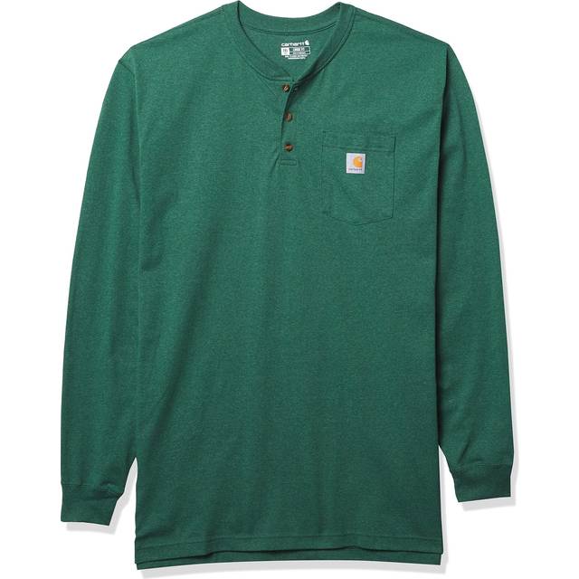 Carhartt Men's Loose Fit Heavyweight Long-Sleeve Pocket Henley T-Shirt  North Woods Heather  Small