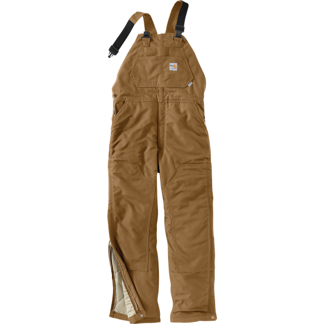 Carhartt Men's Flame Resistant Duck Bib Lined Overall  Brown  42W x 32L