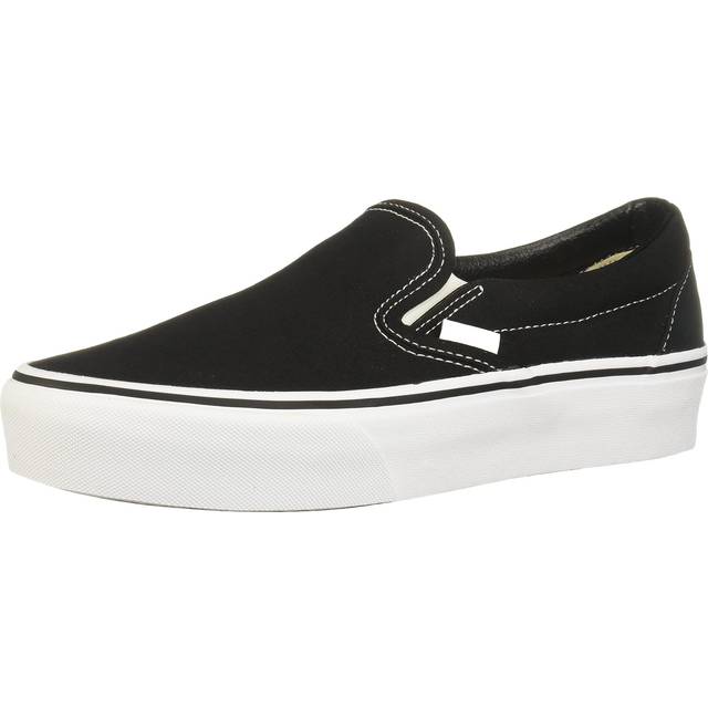 Vans unisex. VN00018EBWW1 Classic Slip-On Platform Sneakers white, black (41), Fabric, 3 to 5 cm, None, Casual