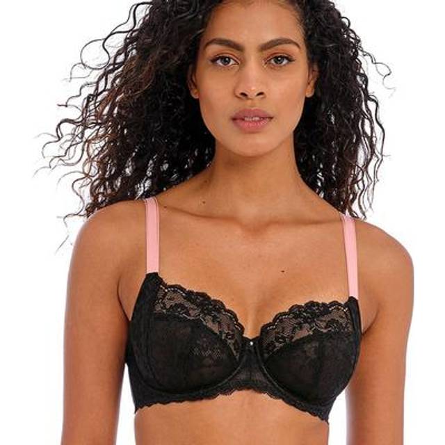 Freya Womens Offbeat Side Support Bra - Black Polyamide - Size 28J