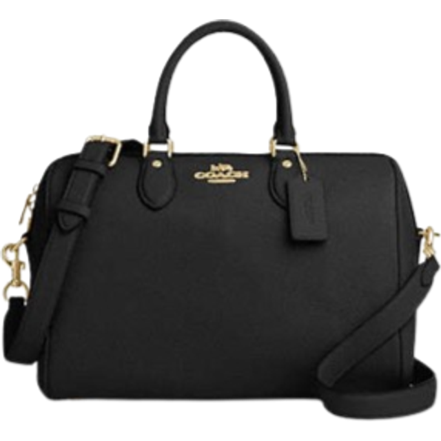 Coach Womens Rowan Large Satchel in Soft Pebbled Leather - Black - One Size