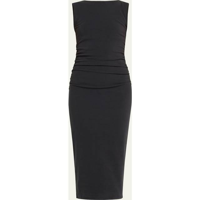 Charissa High-Neck Midi Dress - BLACK - Medium