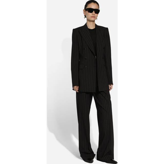 Dolce & Gabbana Flared Pinstripe Wool Pants - Woman Pants And Shorts Multicolor 48