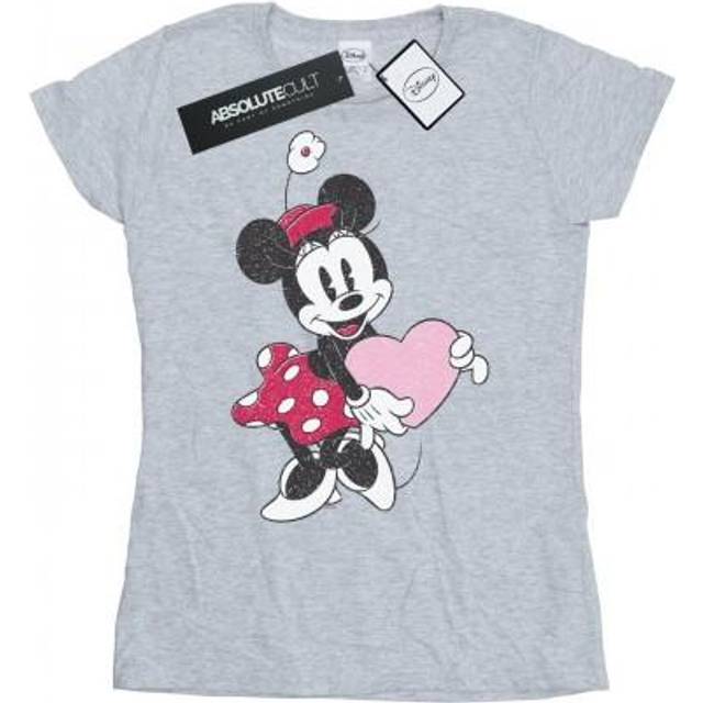 Minnie Mouse Love Heart Cotton T-Shirt - White - XXL