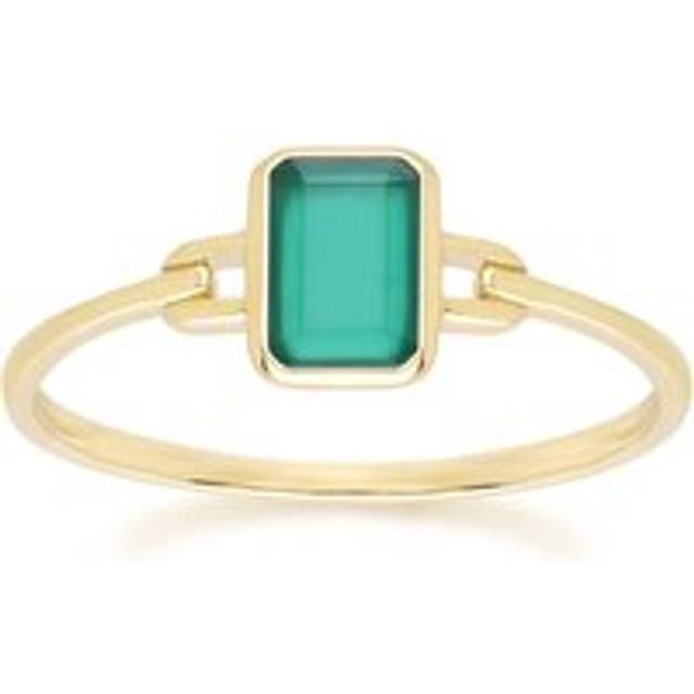 Classic Baguette Chalcedony Ring in 9ct Yellow Gold