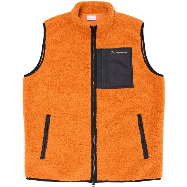 Knowledge Cotton Apparel Men's Teddy Fleece Vest Desert Sun, M