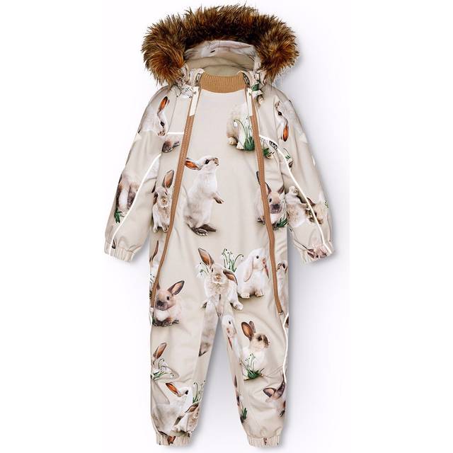 Molo Girls Beige Bunny Rabbit Snowsuit - 3 year