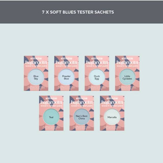 Bathroom Wood & Cabinet Paint Samples - Soft Blues Tester Box -
