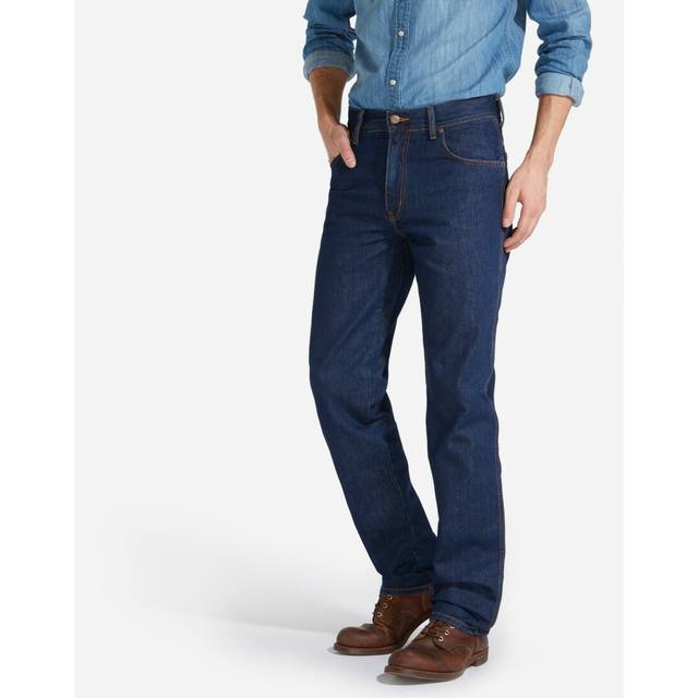 (32W/34L) Wrangler Texas Darkstone  (Non-Stretch) Cotton Men's Jeans