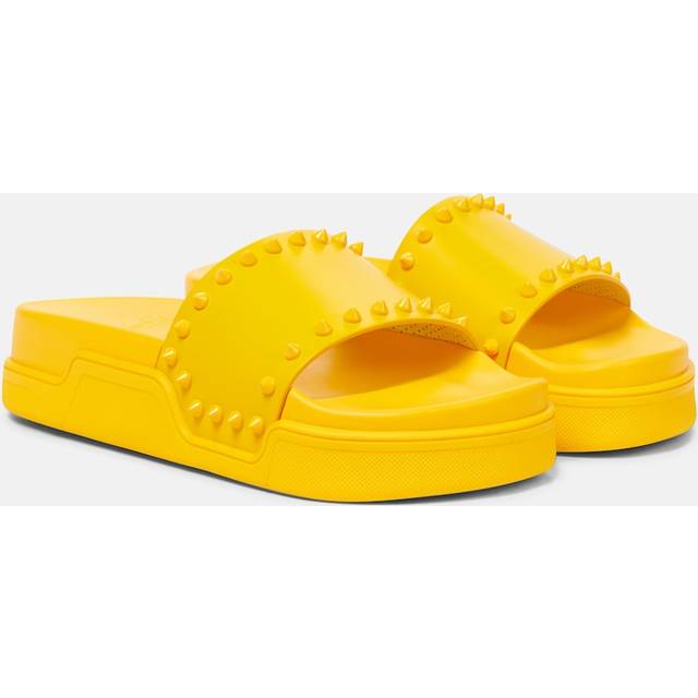 Christian Louboutin Pool Stud embellished slides - yellow (UK 3)