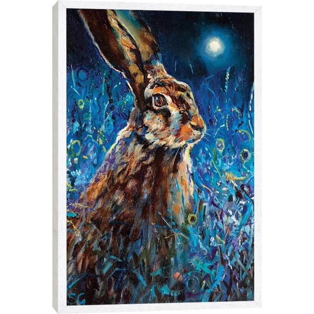 Moonlight Glance by Sue Gardner - Graphic Art Print on Canvas - White Framed (66.04 cm H x 45.72 cm W)