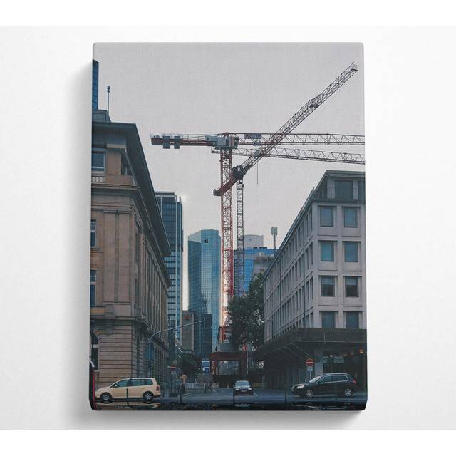 Red Crane Cityscape - Multicolour (81cm H x 121.9cm W)