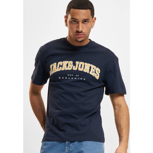 Jack & Jones Varsity Logo T-Shirt - Navy, Navy Blazer, Size L, Men