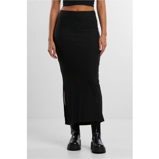 UC Ladies UC Rib High Slit Skirt Black / L FW24