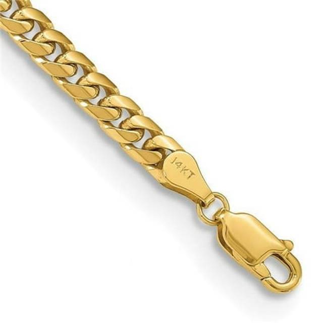 14K Yellow Gold 4.3 mm Solid Miami Cuban Chain 7 in. Bracelet