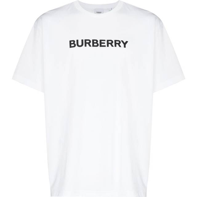 Men's Men's White Burberry Harriston Logo Short Sleeve T-Shirt