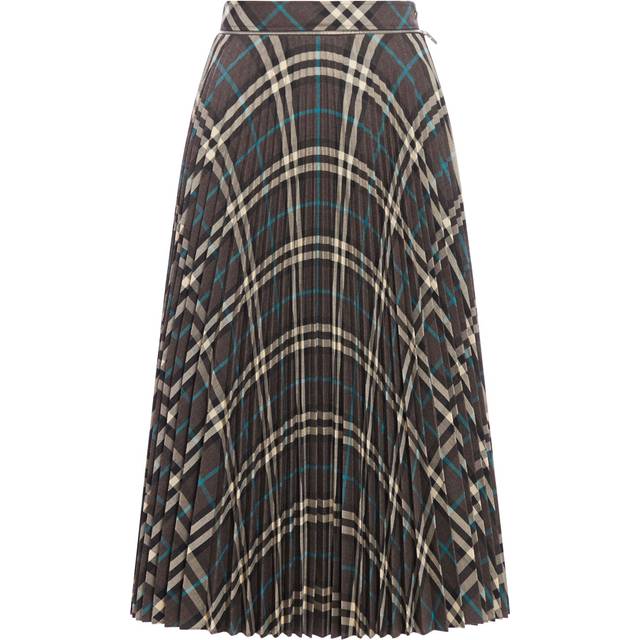 Check wool blend skirt with pleats - Burberry - Woman - Nude & Neutrals (8)