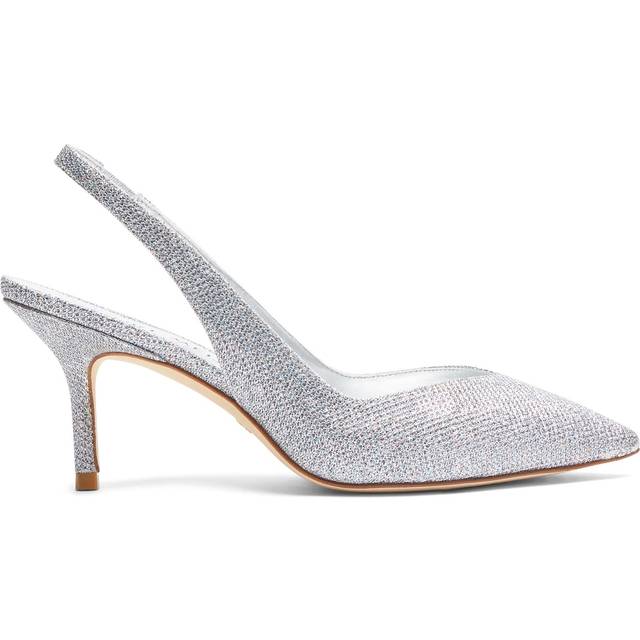 Stuart Weitzman, EVA 75 SLINGBACK, VIP FLASH SALE, SILVER, NEW NOIR