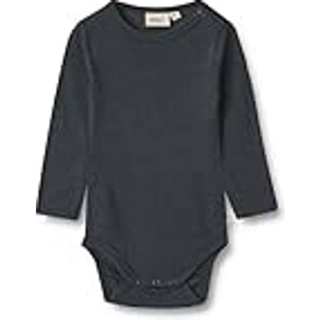 Wheat Langærmet Uld Body Stl. 74/9m unisex - Långärmad Från Magasin - Blå (74/9m)