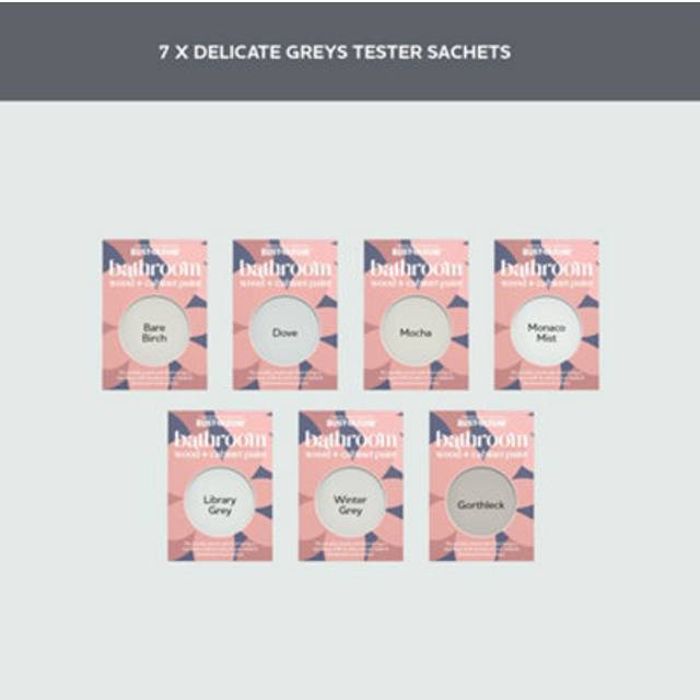 Bathroom Wood & Cabinet Paint Samples - Delicate Greys Tester Box -